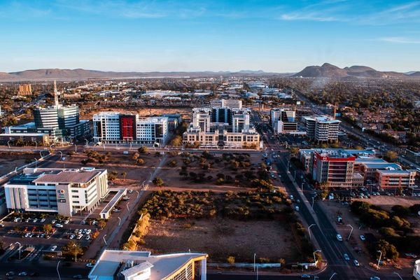Overview of the Central Business District in Gaborone, the capital city of Botswana. | Gaborone in Botswana